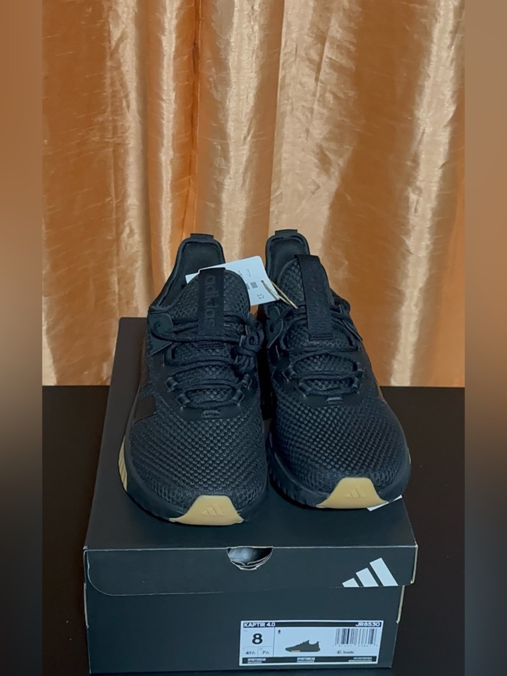 adidas Men’s Black Sneakers with Gum Toe Accents